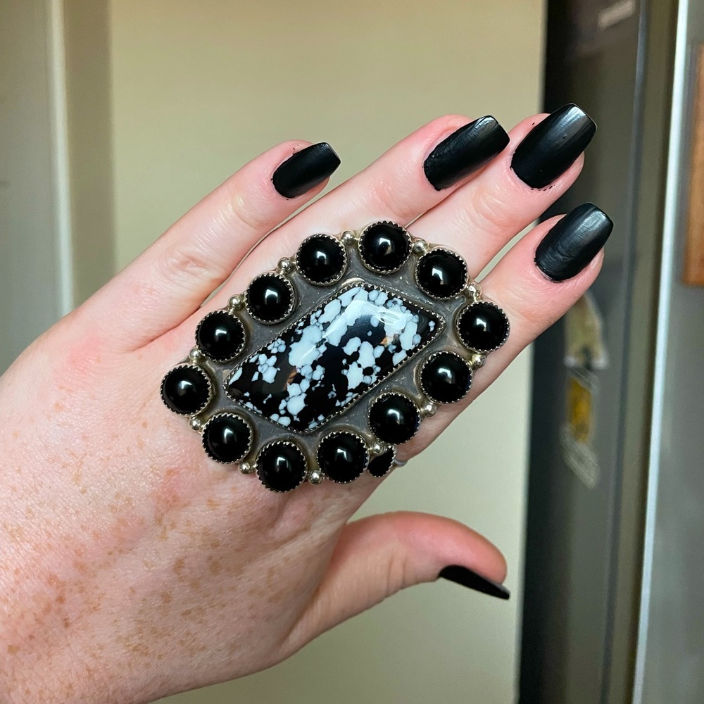 M&S black onyx sterling silver ring